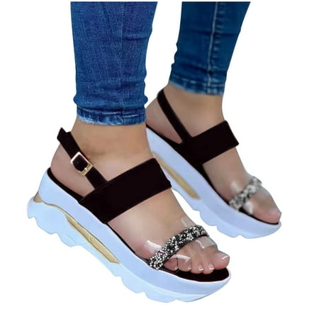 

Wmkox8yii Summer Ladies Women Flat Thick Soled Shoes Fashion Casual Beach Sandals
