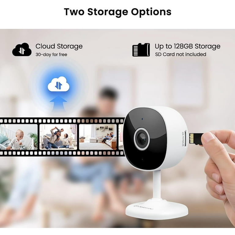 Galayou G7 Smart Home Security Camera Indoor WiFi 2K App SD Card Baby/Pet  Cam 