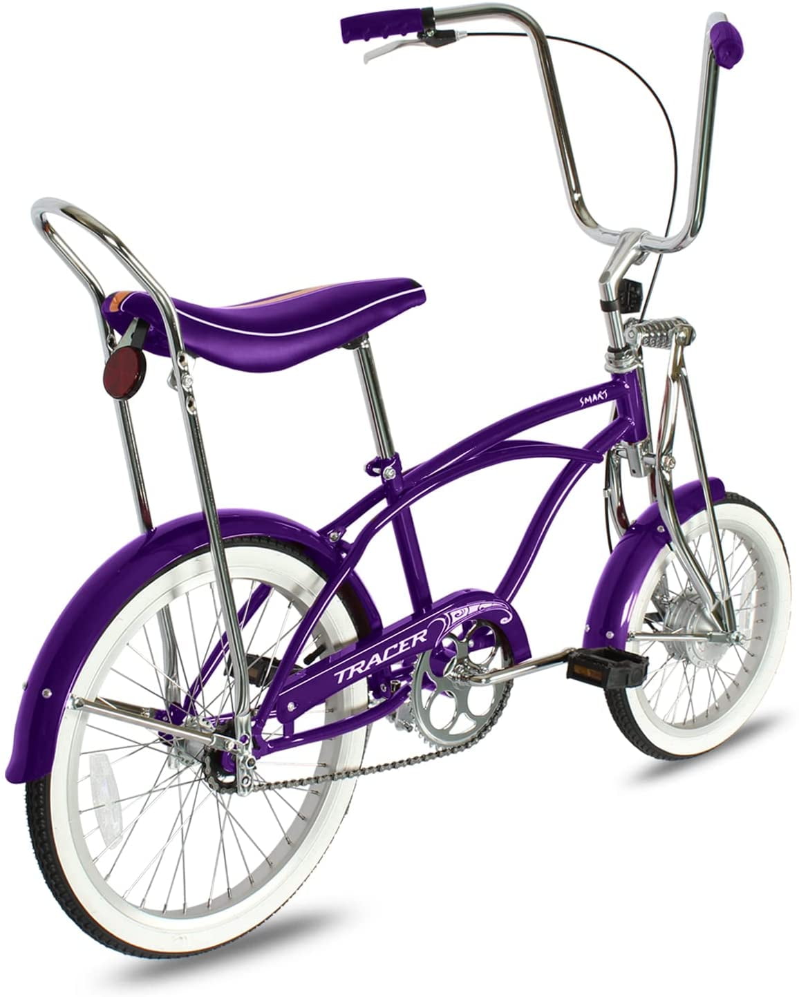 Wonder Wheels 16" Lowrider Hi-Ten Steel Drum Brake Single Speed Bicycle with One Piece Crank and Alloy Rims - Purple