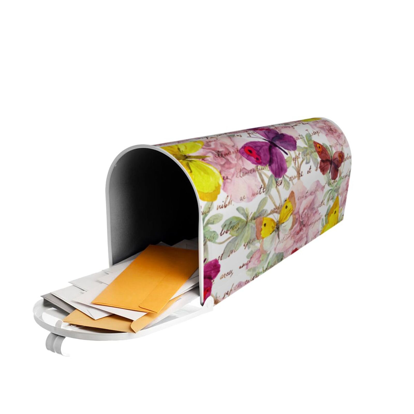Logiee Butterflies and Vintage Print Post Letter Box Wrap Decor, Mailbox Cover Suitable for Standard Mailbox and Large Size Mailbox,Outdoor Yard Decoration-21x18 in