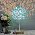 thumbnail image 1 of Desk lamp usb desk lamp night light wood table lamp desk light Desk Lamp Bamboo Wood USB Charging Rattan Ball Shape LED Night Light for Dormitory Bedroom Sky Blue 79in ANGGREK Otros, 1 of 1