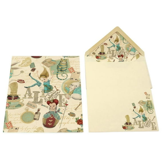 Alice Stationery Portfolio with Sheets and Envelopes