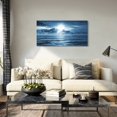 thumbnail image 2 of Aaheei wall art for living room Decorations Photo Prints - blue sea view The moon Landscape - Modern Home Decor The roomed and Ready to Hang artwork (Blue Ocean&Moon), 2 of 6