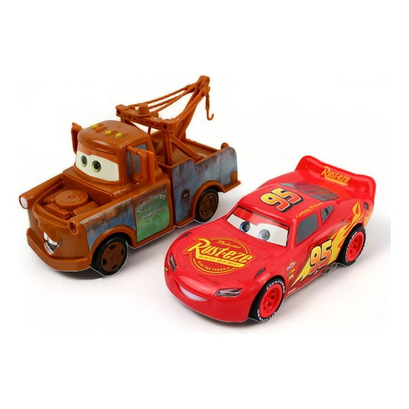 SET DE 2 VEHÍCULOS DE FRICCIÓN TOYMARK RAYO MCQUEEN Y MATE DE 8 CM