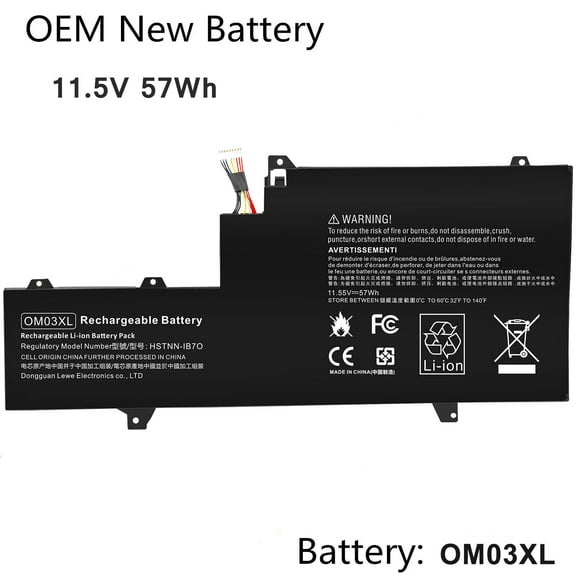Battery For HP EliteBook x360 1030 G2 OM03XL 863167-171 863280-855 Rival 57Wh