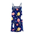 thumbnail image 4 of ATOGUTA Girls Casual Dresses Casual Summer Spaghetti Straps Easter Romper Dresses with Pockets for Kid Size 3T-10. Multicolor, 4 of 6