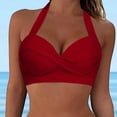 thumbnail image 2 of Hessimy Women Halter Bikini Top Push Up Swimsuit Top Retro Swim Top Twist Front Bathing Suit Top Only(,S), 2 of 5