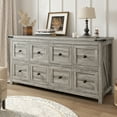 thumbnail image 2 of EnHomee Dresser for Bedroom Wooden Dresser with 8 Drawers Farmhouse Dresser TV Stand，Gray, 2 of 7