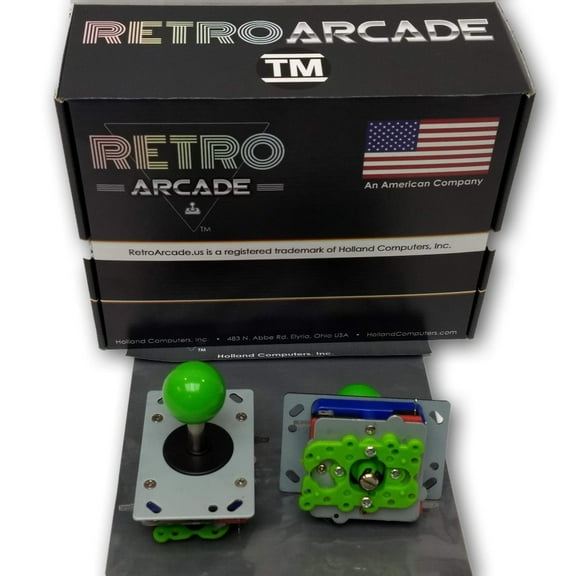 RetroArcade.us Rajoystickjs32 Classic Arcade Joystick Green Ball Design Switchable From 8Way 4Way 2Way Operation