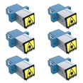 thumbnail image 1 of CableRack LC to LC Singlemode Duplex Shuttered Fiber Coupler Blue (6 Pack), 1 of 4