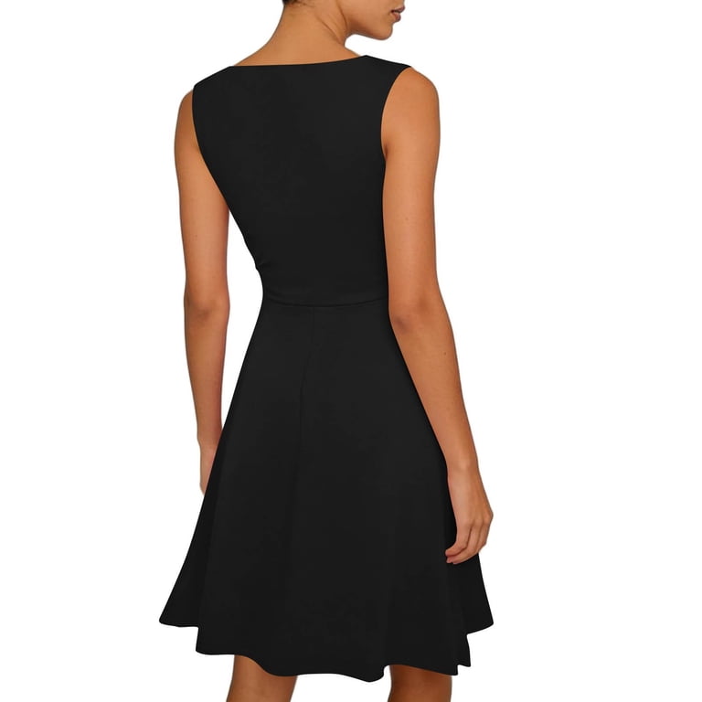 knee length dresses for ladies Zapaka Women Black Bodycon Mini Work Dress Peak Lapel Double Breasted Business Dress, Black / US26W main image 0