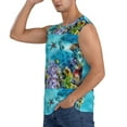 thumbnail image 3 of Fotbe Men's Corals and Tropical Fish Print Men's Sleeveless Muscle Tank Tops Casual T-Shirts for Gym Workout Beach-Medium, 3 of 8