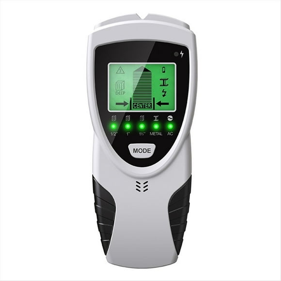 Metal Detector Backlit AC Wood Stud Finder Cable Wires Depth Tracker Underground Wall Scanner,1 * Metal Detector Backlit,Black & White