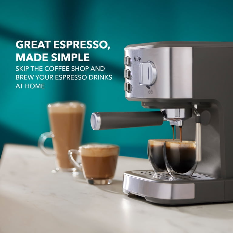 Mr. Coffee Compact Espresso Maker, Espresso Machine With Steam