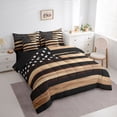 thumbnail image 2 of Manfei Vintage Us Flag 7-Piece Twin Bedding,Retro Farmhouse Lodge Cabin Bedding Comforter Set,Brown,Black Reversible, 2 of 7