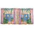 thumbnail image 7 of Yayeee Kitchen Curtains Tier Set of 2 Light Filtering 57"x24" Over Sink Window Panels, Pink Seaside Boat, 7 of 7