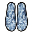 thumbnail image 3 of Unisex Travel Sandals House Slippers Includes Free Storage Bag for Hotel, Travel, Home Watercolor Indigo Waves, 3 of 8