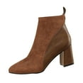 thumbnail image 1 of HBFAGFB Bottines pour Femmes à la Mode Automne Hiver Talon Haut Confortables Chaussures d'Automne Marron Taille 38, 1 of 9