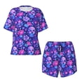 thumbnail image 2 of Yiaed blue Skull purple flower1 Print Short Sleeve Pajama Sets for Women Casual Crew Neck 2 Piece Lounge Sets Women's Short-Sleeved Pajama-XX-Large, 2 of 5