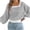 White, variant on Women Plaid Knit Sweater Squares Neck Long Puff Sleeve Waist Cuffs Short Knitwear Pullover Tops for Casual Daily Wear White S