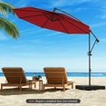 thumbnail image 5 of Yardi Yarda 10 Feet Offset Hanging Umbrella, Shade with Base and Infinite Tilt for Outdoor as Yard, Wine, 5 of 12