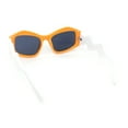 thumbnail image 4 of Womens Mod Angular Brow Cat Eye Thick Wavy Arm Plastic Sunglasses Orange White - Black, 4 of 4