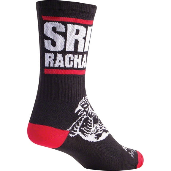SockGuy Crew Sriracha Socks - 6 inch, Black, Large/X-Large