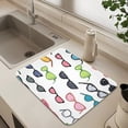 thumbnail image 6 of Dish Drying Mat Absorbent Dish Drainer Kitchen Counter 15.7x11.8inch Dish Drying Pad for Countertops, Sinks, Draining Racks Cartoon Sunglasses Pattern, 6 of 9
