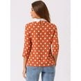 thumbnail image 4 of DARING DIVA Blouses 3/4 Sleeves Solid Office Work Tops XL Orange, 4 of 6