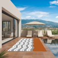 thumbnail image 2 of Grey Chevron Outdoor Rug 3x5 Ft, Non Slip Washable Area Rug, Geometric Orange Print Wavy Striped White Patio Rugs Carpet Runner, Large Floor Mat for Indoor/Outdoor Deck Porch Camping, 2 of 8