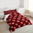 thumbnail image 3 of Feelyou Kids Kawaii Bowknot Lollipop Full Size Comforter Sets, Black Red Plaid Checkered Bedding Comforter Set, Merry Christmas Reversible Bedding Sets, Microfiber Bedroom Decor, 3pcs, 3 of 8
