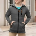 thumbnail image 6 of NAISIBABY Boys Zip Up Hoodies, Loose Fit Long Sleeve Fall Winter Kids Fashion Hooded Sweatshirt Jacket Dark Gray 14T, 6 of 9