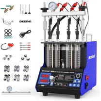 MRCARTOOL V209 GDI Fuel Injector Cleaner Machine, 110V 4-Cylinders Ultrasonic Injector Cleaner Kit with 10 Functions