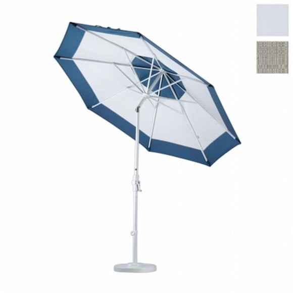 California Umbrella GSCU908170-F77 9 ft. Aluminum Market Umbrella Collar Tilt - Matted White-Olefin-Woven Granite