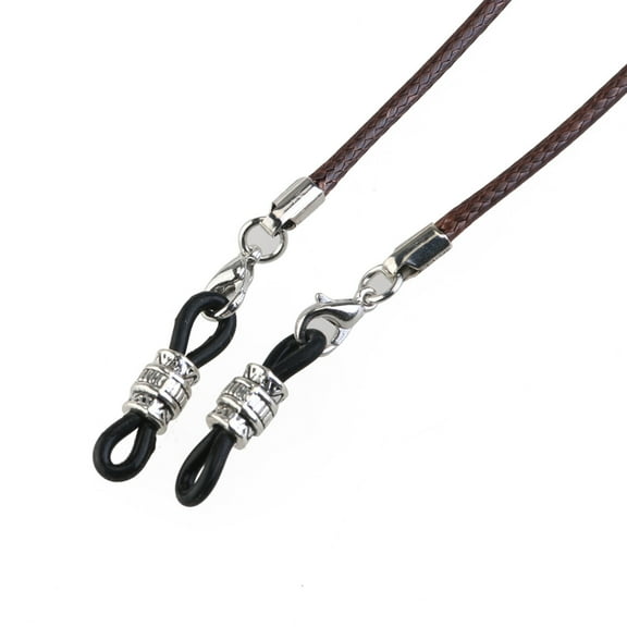 Masteelf Brown Wax Eyeglasses Chain with Adjustable Ends Simple Fashionable Design for Holding Glasses 1 Piece