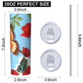 thumbnail image 3 of Butterfly 20 Oz Stainless Steel Skinny Tumbler – Vacuum Insulated Slim Travel Cup with Lid & Stainless Steel Straw, 360° Full Wrap Printed Tumbler for Home, Office & Outdoor Use, Spring, 3 of 6