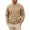 Khaki, variant on Mens Long Sleeve Round Neck Sweatshirts Loose Solid Color Casual Home Sport Pullover with Zip Pocket Black XL
