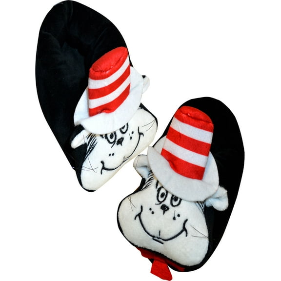 MJC Boys Dr Seuss Cat in the Hat Kids Plush Slippers (12)