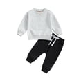 thumbnail image 1 of Fortune 0-3Y Baby Boy Tracksuit Toddler Letter Long Sleeve Sweatshirt Pants 2Pcs Fall Spring Outfits Set, 1 of 9