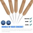thumbnail image 2 of Eease 5pcs Dreadlock Crochet Hook with Wooden Handle 0.5mm Hair Weaving, 2 of 4