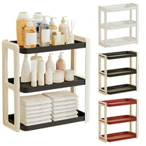 CQCYD under $5 3-Tier Office Desk Shelf Organizer, Plastic Desktop Bookshelf Supplies Storage Rack, Shelf for Top of Desk and Dresser and Cubicle Decor Aesthetic Bookshelf