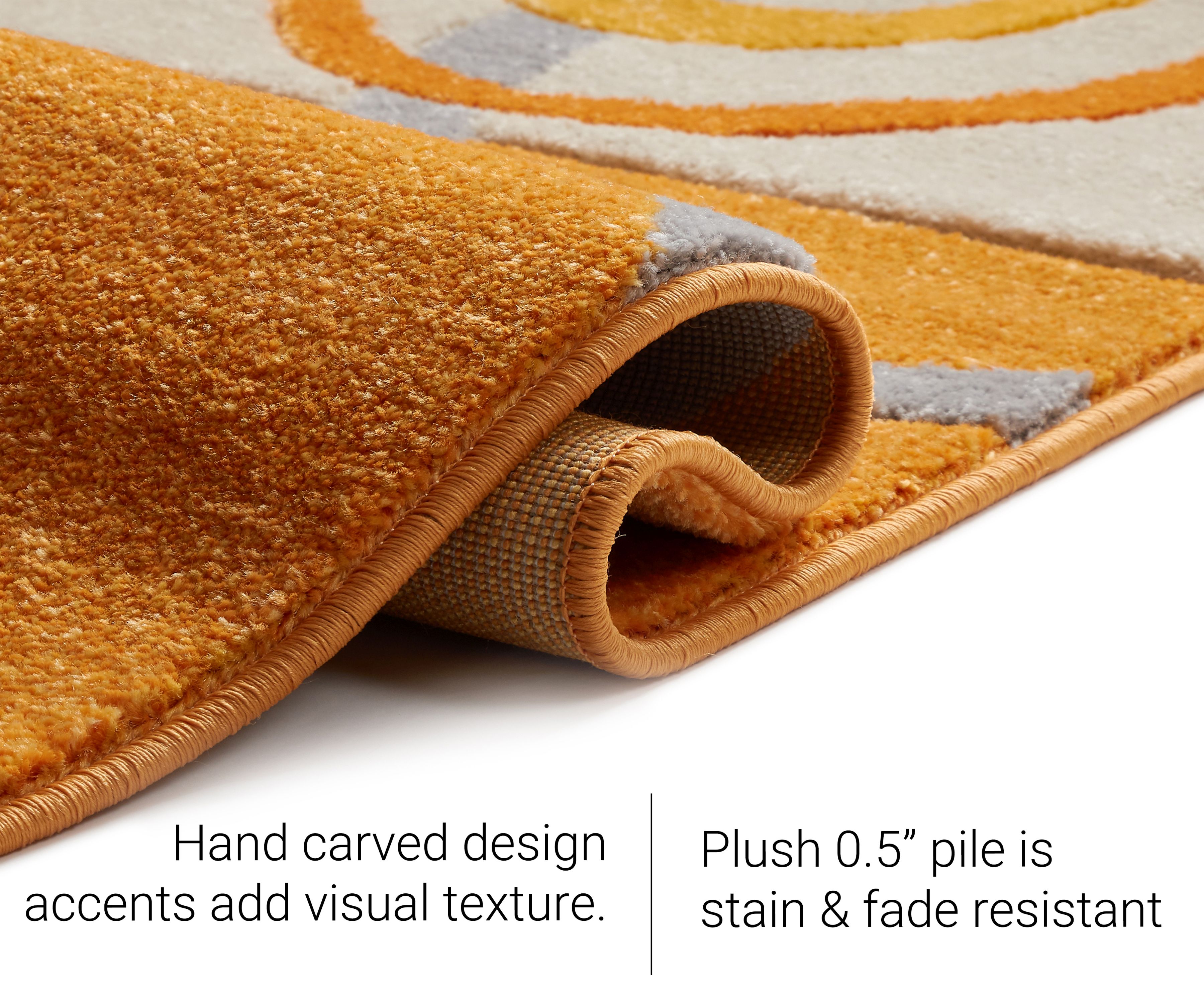 Well Woven Ruby Galaxy Waves Modern Geometric Orange 5'3" x 7'3" Area Rug
