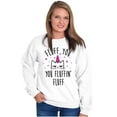 thumbnail image 5 of Fluff You Fluffin Kitty Cat Funny Pun Women Crewneck Sweatshirt Brisco Brands S, 5 of 6