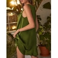 thumbnail image 4 of Ekouaer Women's Satin Silk Nightgown V Neck Sexy Nightdress Tank Sleeveless Sleepshirt Lace Sleep Dress Nightwear, 4 of 6