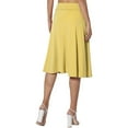 thumbnail image 4 of VUPSGEZ Women's Simple Comfort Basic Stretch A Line Flared Knee Length Skirt (Orange,M), 4 of 8