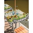 thumbnail image 2 of Outdoor Tablecloths with Umbrella Hole & Zipper, Sunflowers 54x54 Inch Square Tablecloths, Spring Farmhouse Vintage Truck Leaf Black Plaid Waterproof Table Cloth, Patio/Pool/Picnic Table Covers, 2 of 8