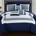 thumbnail image 1 of Chic Home CS8134-US Ensemble de Literie 10 Pcs Design Brodé Matelassé, Bleu, 1 of 1