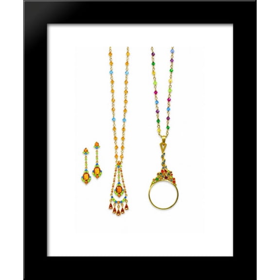 Earrings, necklaces 20x24 Framed Art Print by Louis Comfort Tiffany