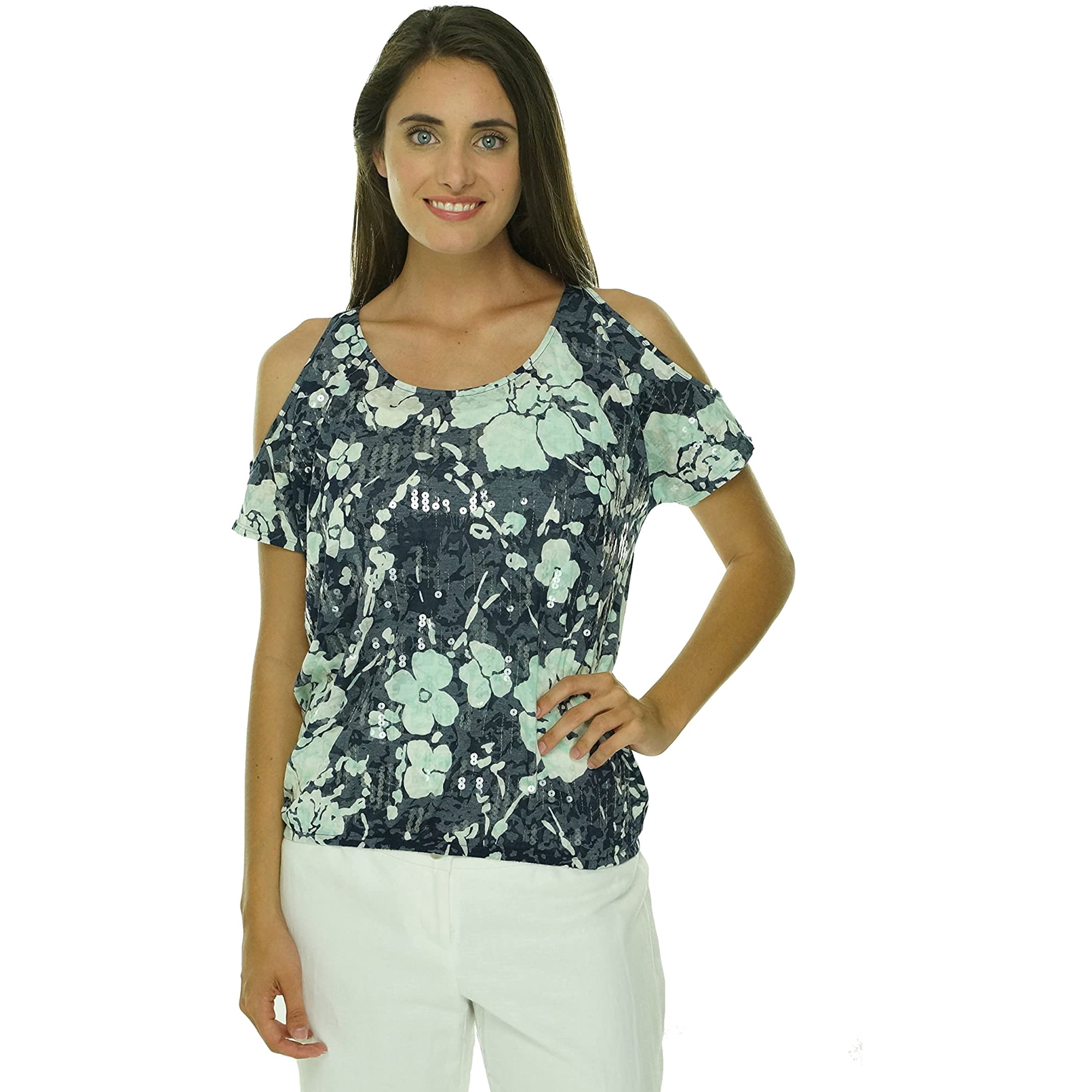 INC International Concepts Petite Cold Shoulder Shirt Inkblot Floral PS |  Walmart Canada