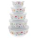 thumbnail image 1 of 1 Set of Food Canisters Round Fresh-keeping Bowls Sealing Cover Enamel Preservation Bowl, 1 of 4